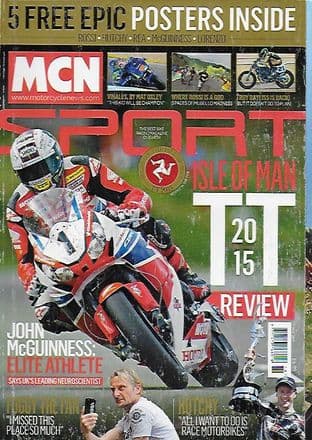 MCN Sport Magazine - 2015 Isle Of Man TT Review (Only 1 copy - Badly damaged front/back cover)