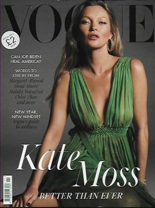 VOGUE U.K. Magazine - Issue 2021-01 January 2021 (Featuring KATE MOSS Cover Green Dress)